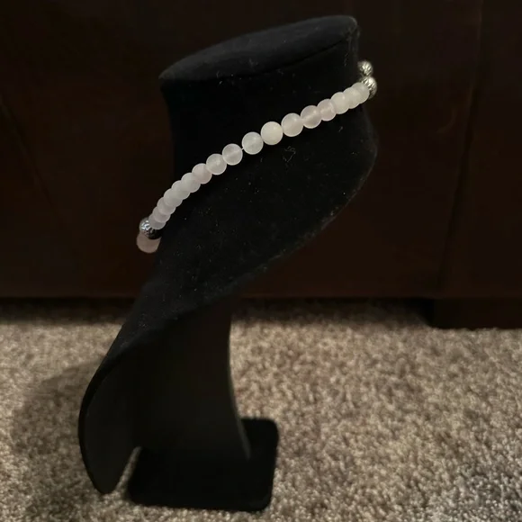 Hand Crafted “One of a Kind” Rose Quartz & Sterling Silver Beaded Necklace - Picture 2 of 3